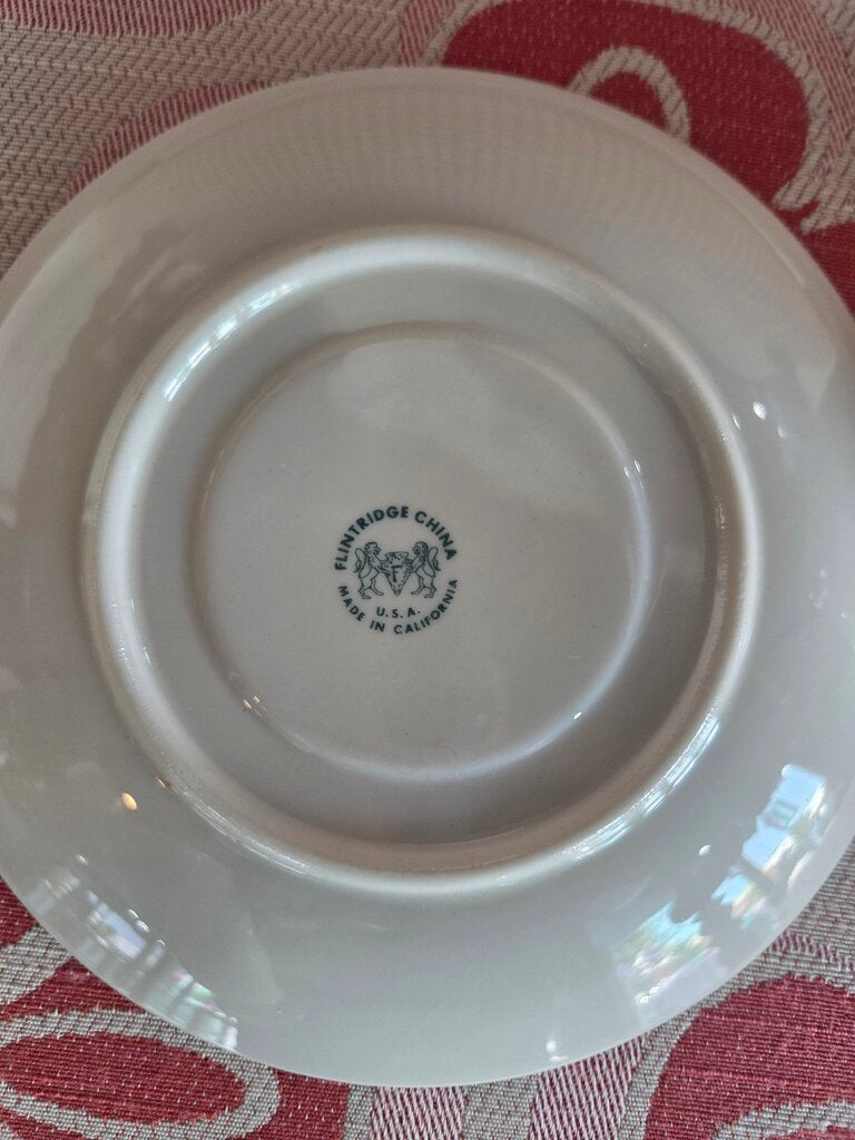 Flintridge China California Platinum Rose Coffee Cup & Saucer