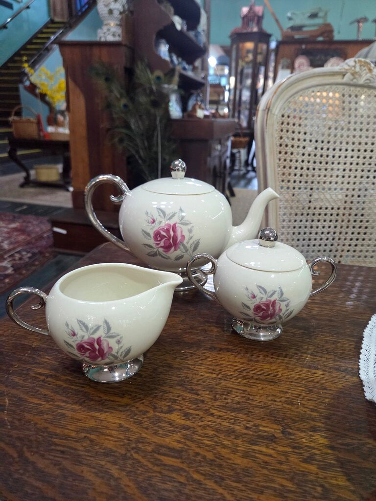 Flintridge China California Platinum Rose Service of 8 (53pc Set)