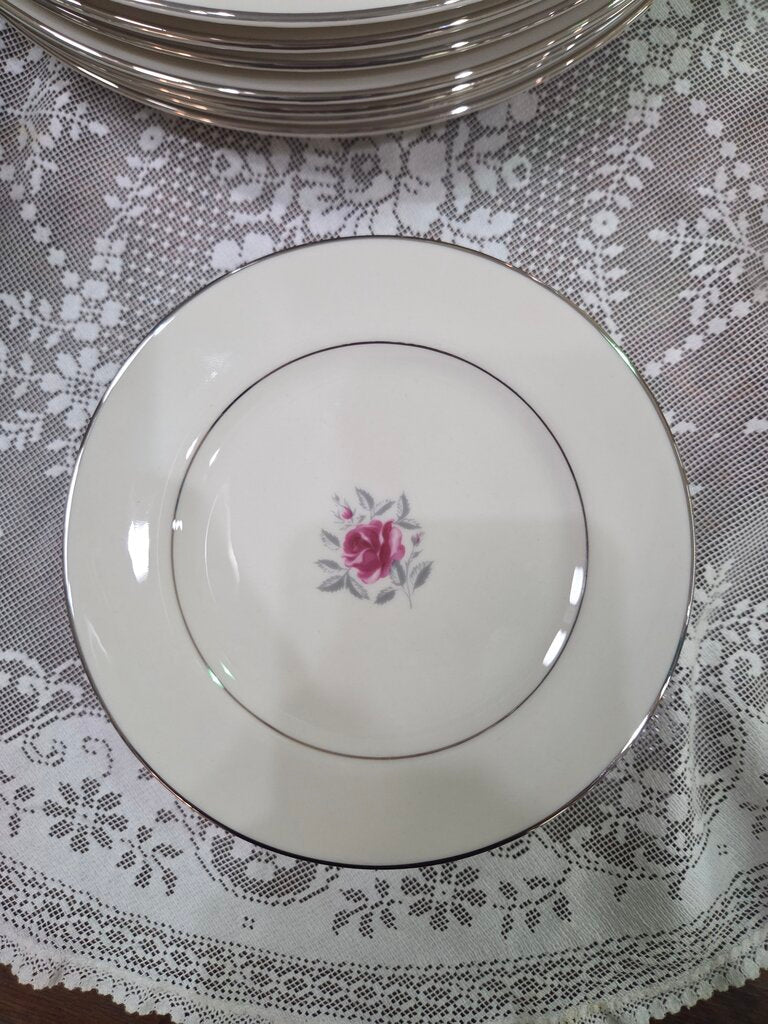 Flintridge China California Platinum Rose Service of 8 (53pc Set)