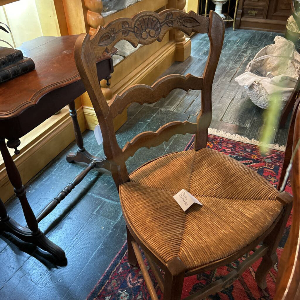 French Chairs Rush Seat Flower Back
