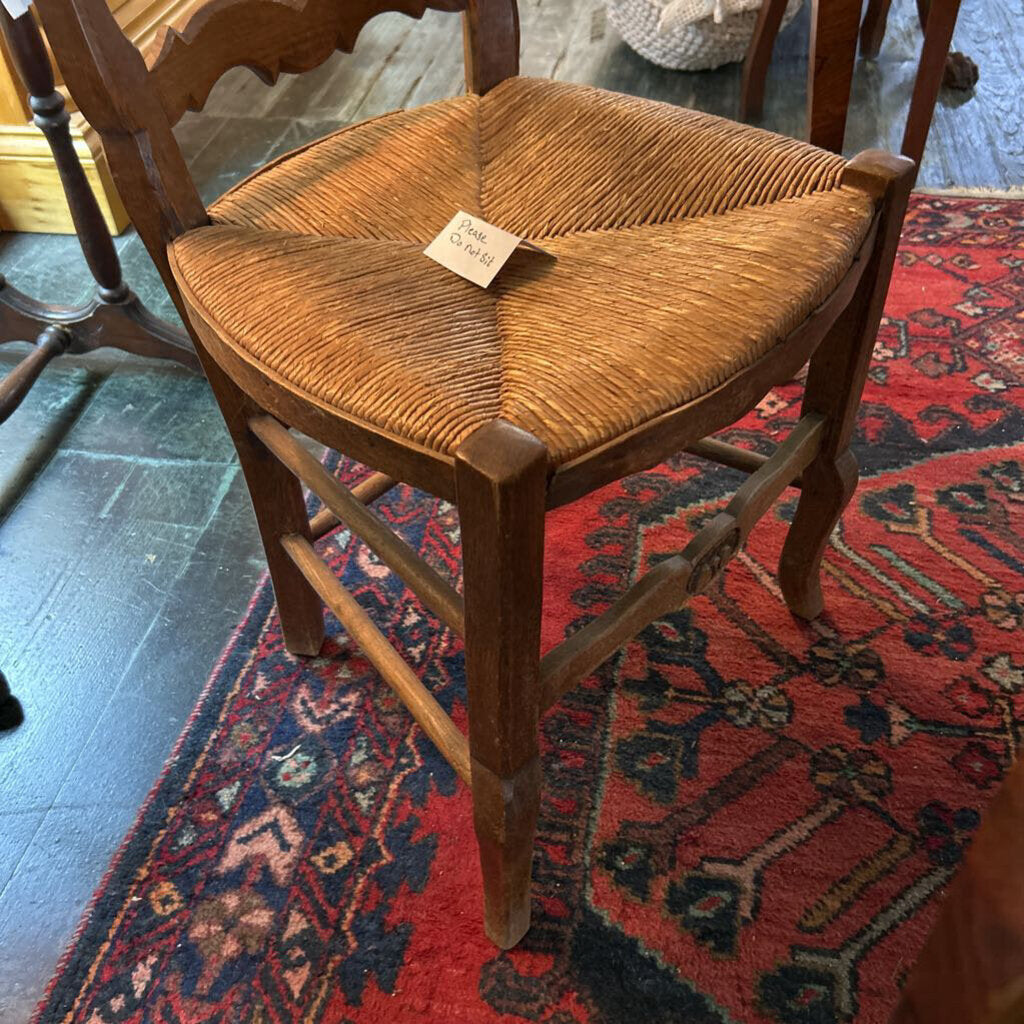 French Chairs Rush Seat Flower Back