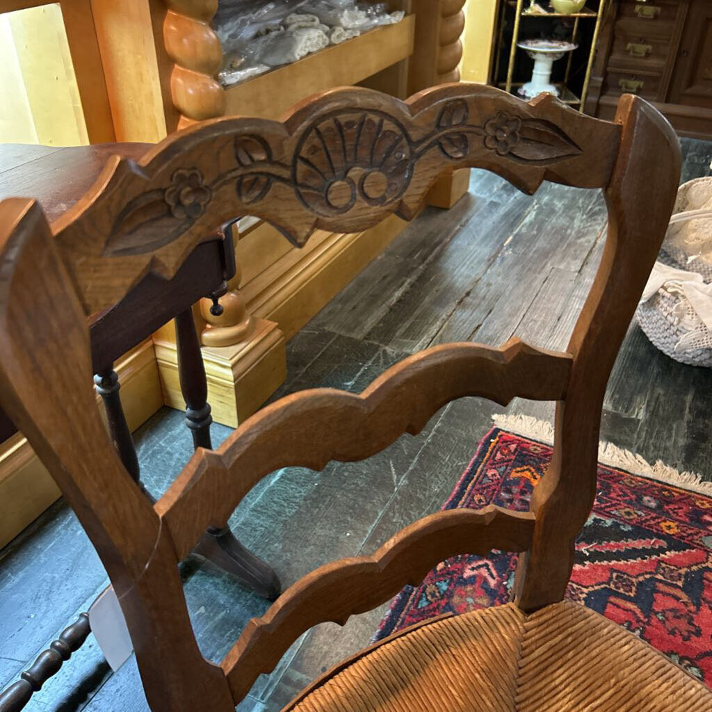 French Chairs Rush Seat Flower Back