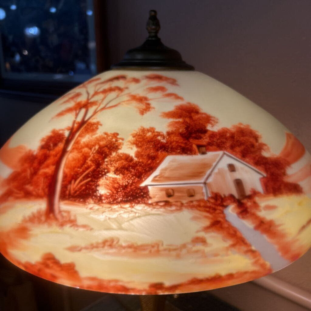 Bryant Lamp Reverse Painted