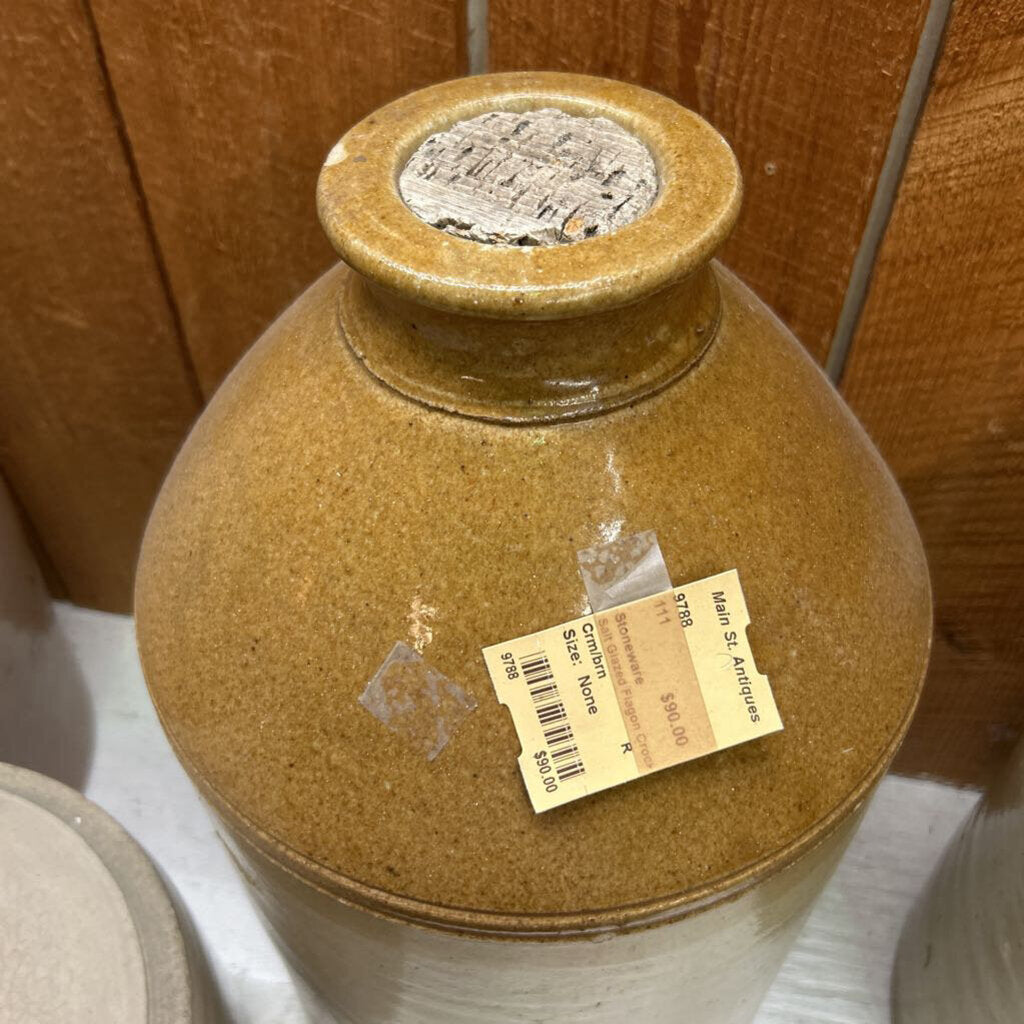 Stoneware Salt Glazed Flagon Crock