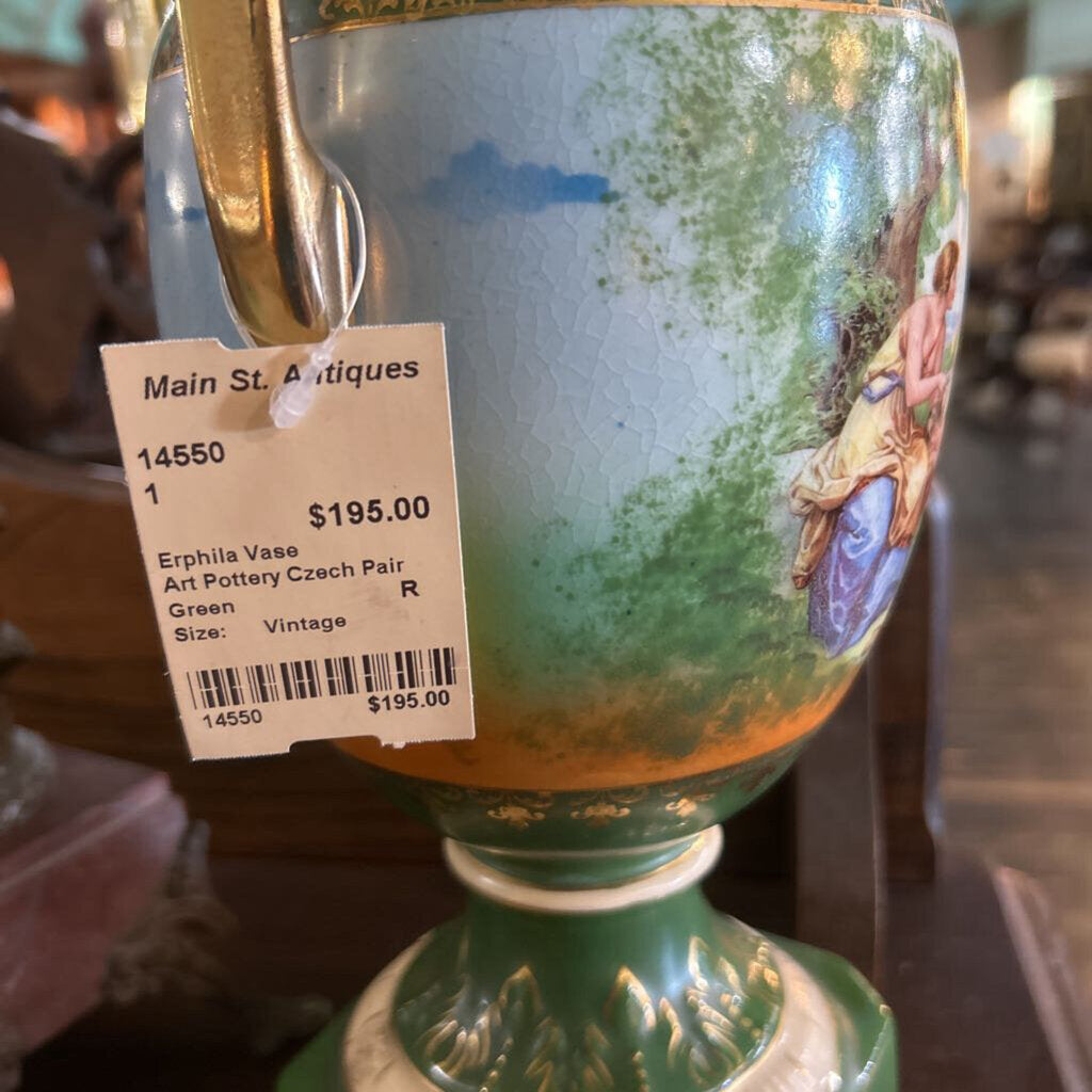 Erphila Vase Art Pottery Czech Pair