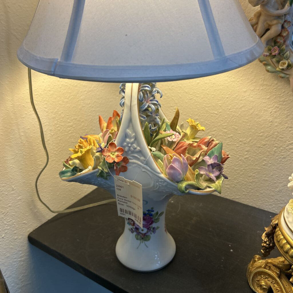 Floral Basket Vase Lamp