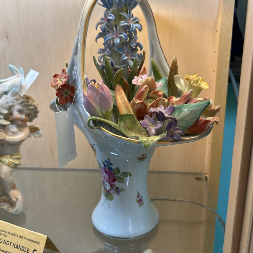 Floral Basket Vase Lamp