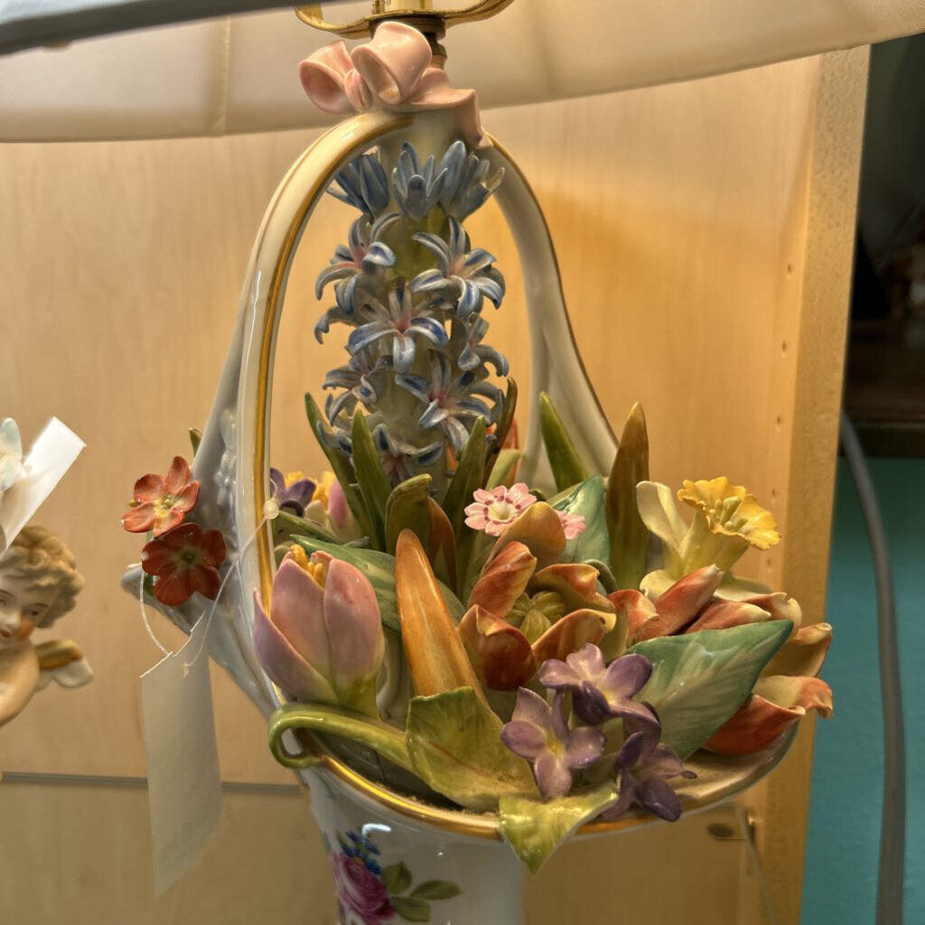 Floral Basket Vase Lamp