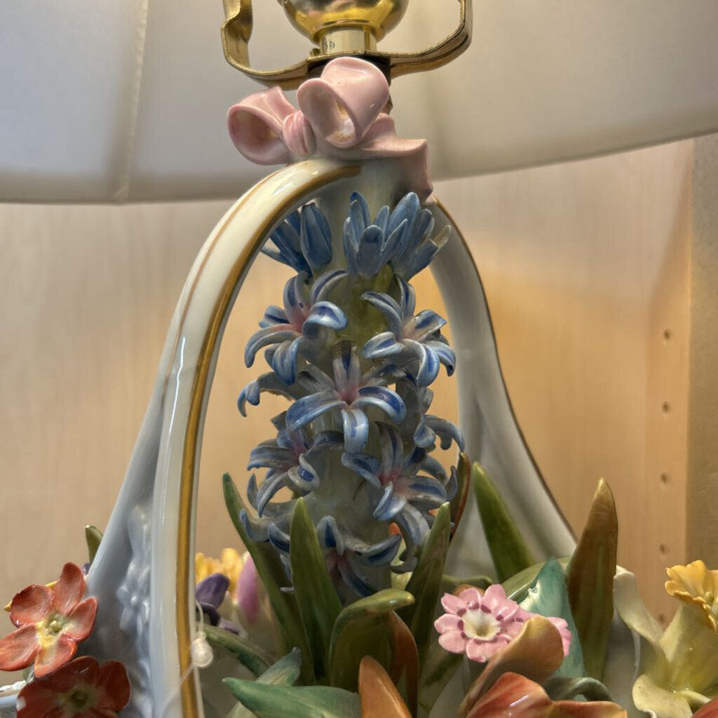 Floral Basket Vase Lamp