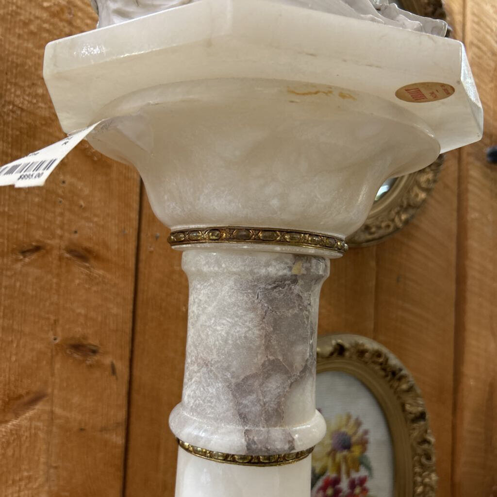 Spanish Marble Alabaster Bust Stand