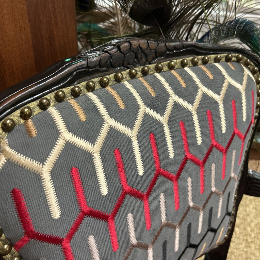 Chair- Red/gold Reuphoistered Chair