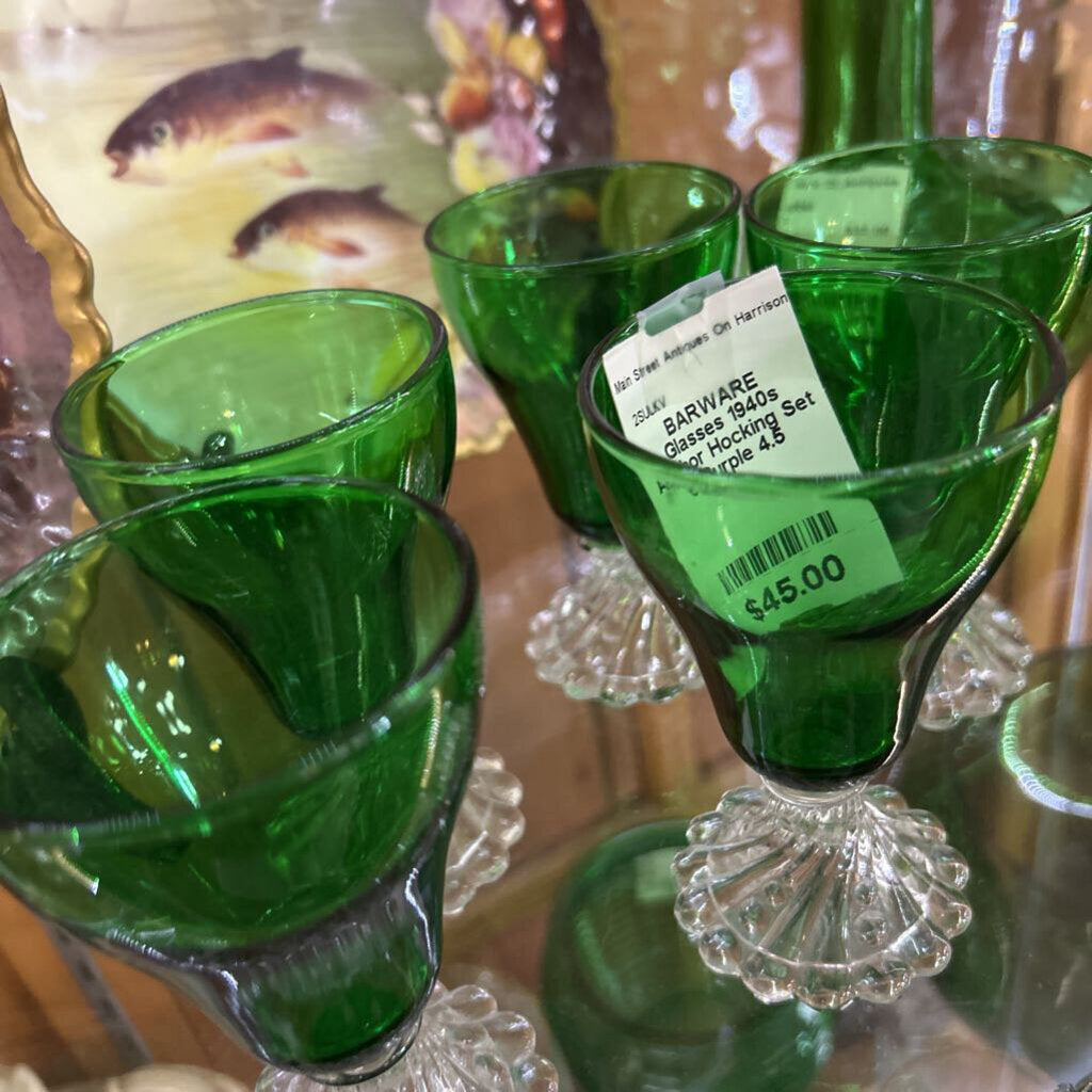 Glasses 1940s Anchor Hocking Set 5