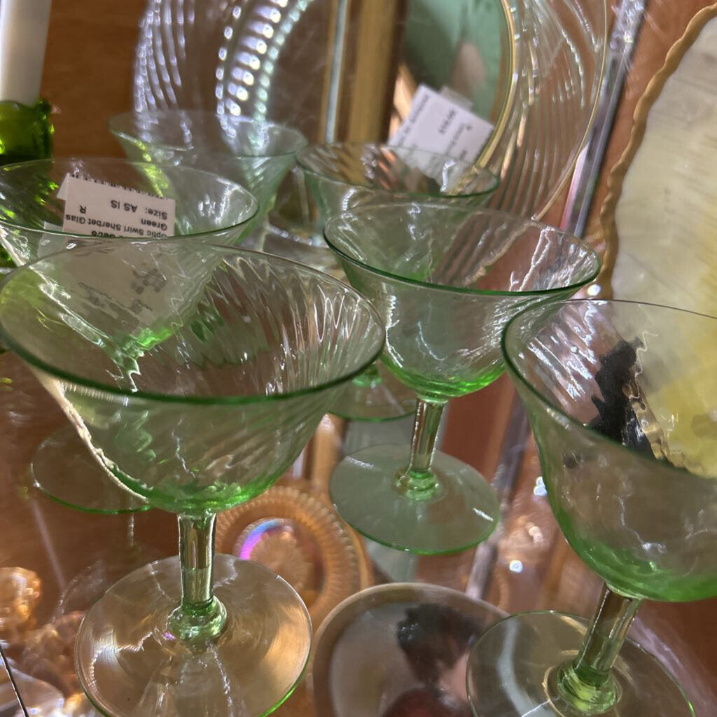 Glassware Set/6 Optic Swirl Sherbet Glass