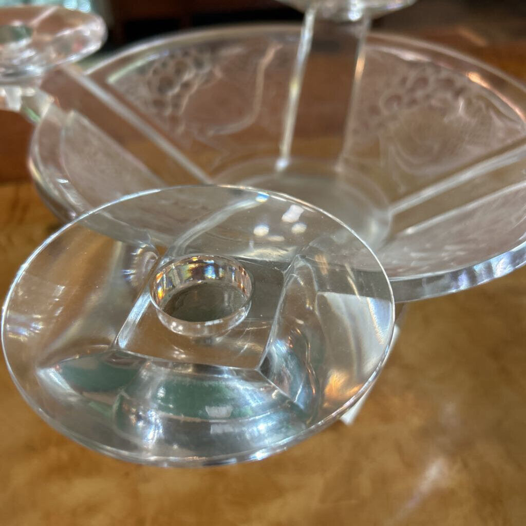 Lalique signed "Faisan" Crystal Console Candelabra c.1942