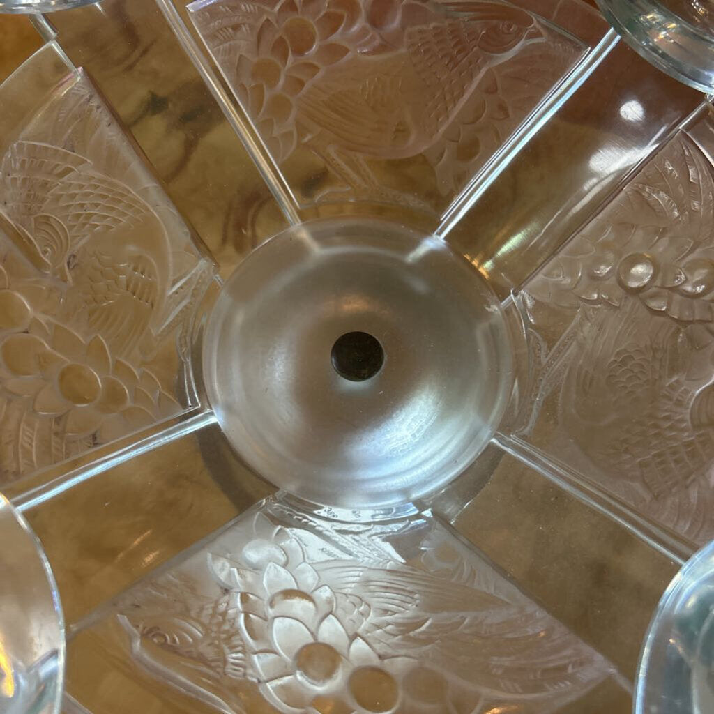 Lalique signed "Faisan" Crystal Console Candelabra c.1942
