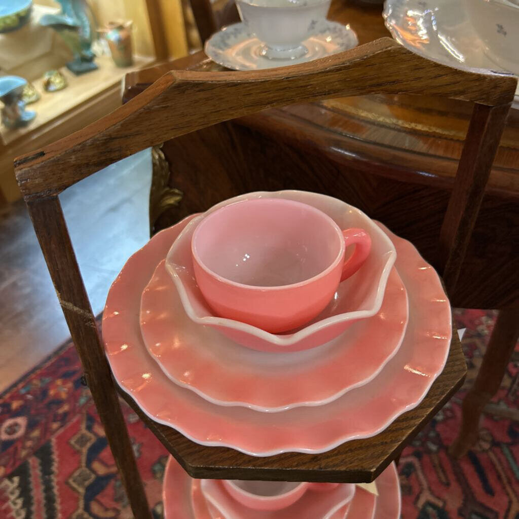 Edwardian Engli Oak 3 Tier Cake Stand