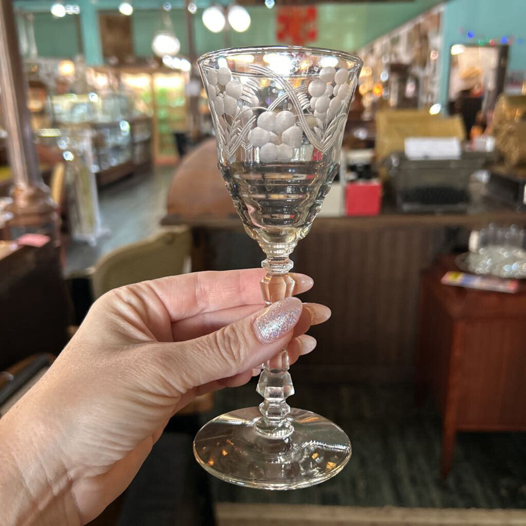 Flower Etched SherryGlass