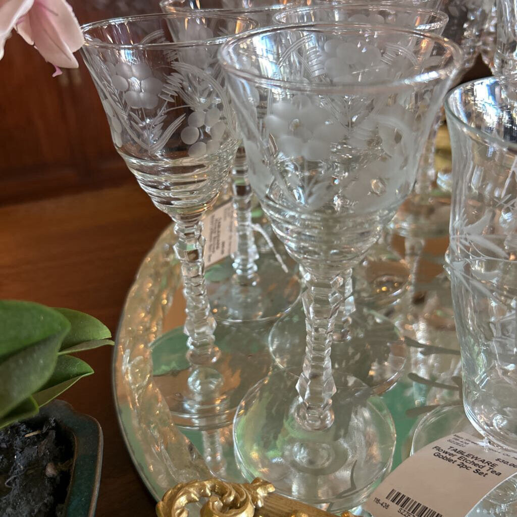Flower Etched SherryGlass