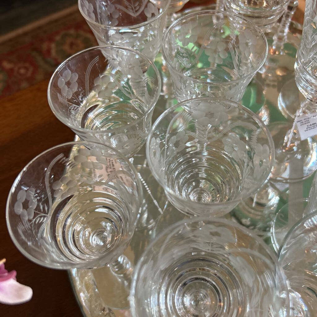 Flower Etched SherryGlass