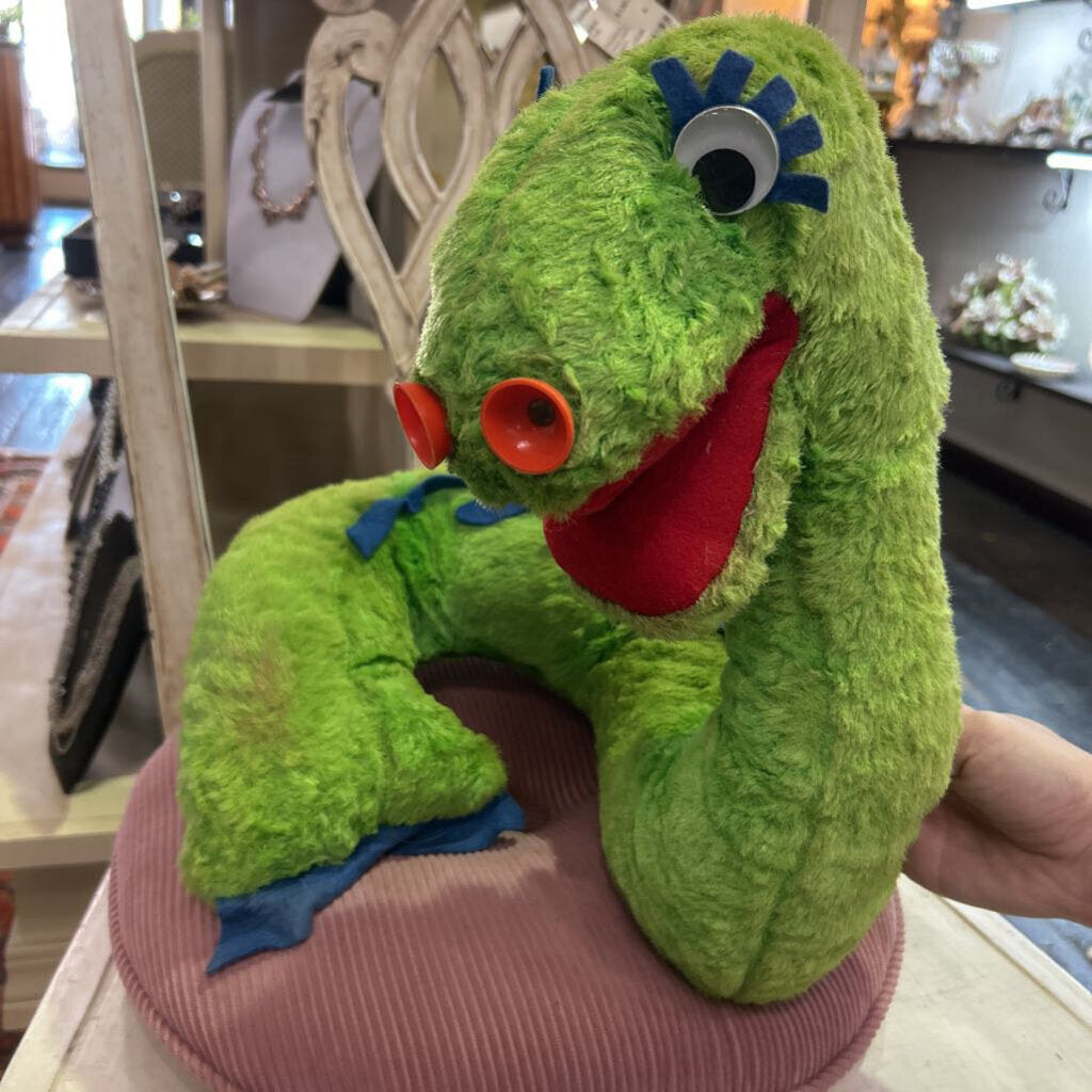 Vintage Mattel pull-sound plush snake, 1960s-70s