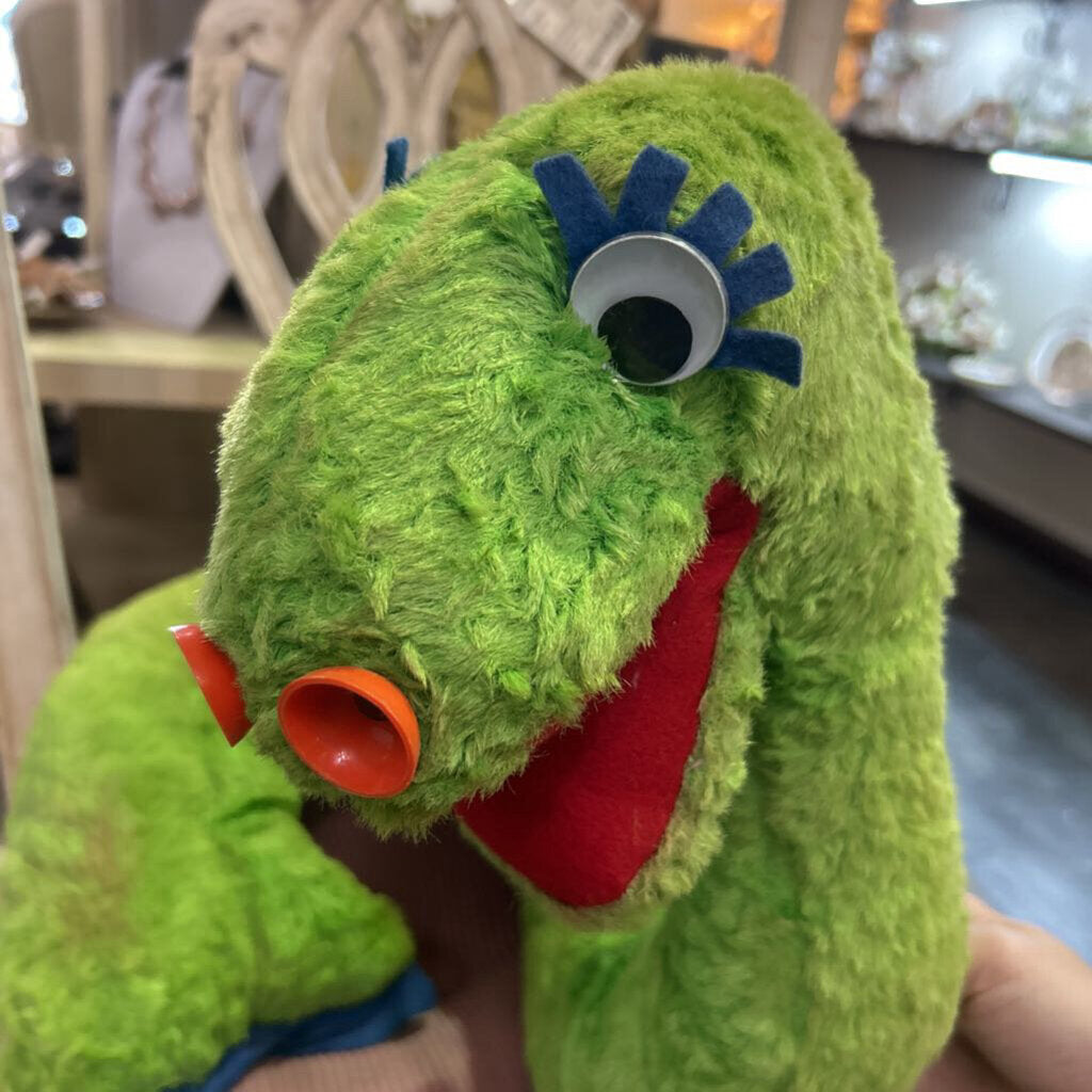 Vintage Mattel pull-sound plush snake, 1960s-70s