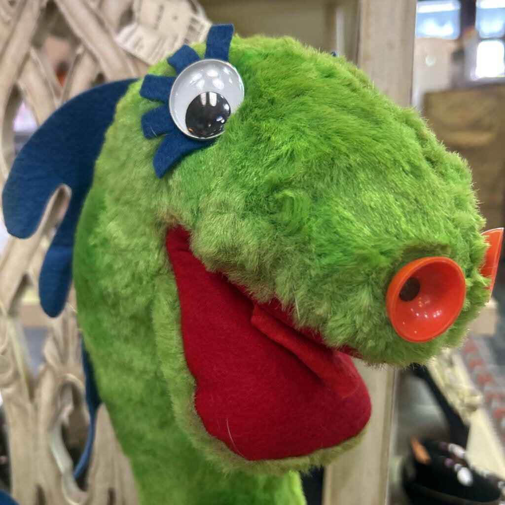 Vintage Mattel pull-sound plush snake, 1960s-70s