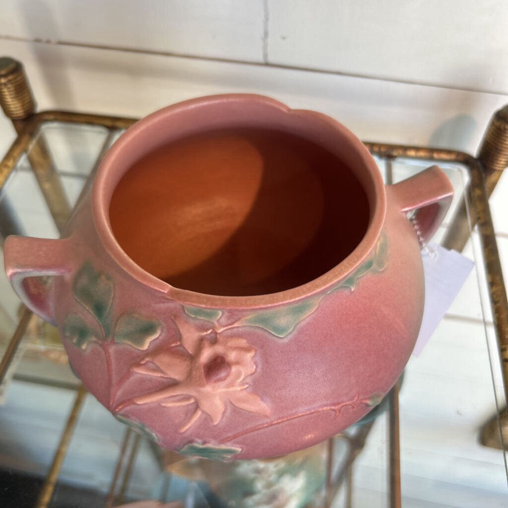 Roseville Pottery Columbine pink vase, c. 1941.