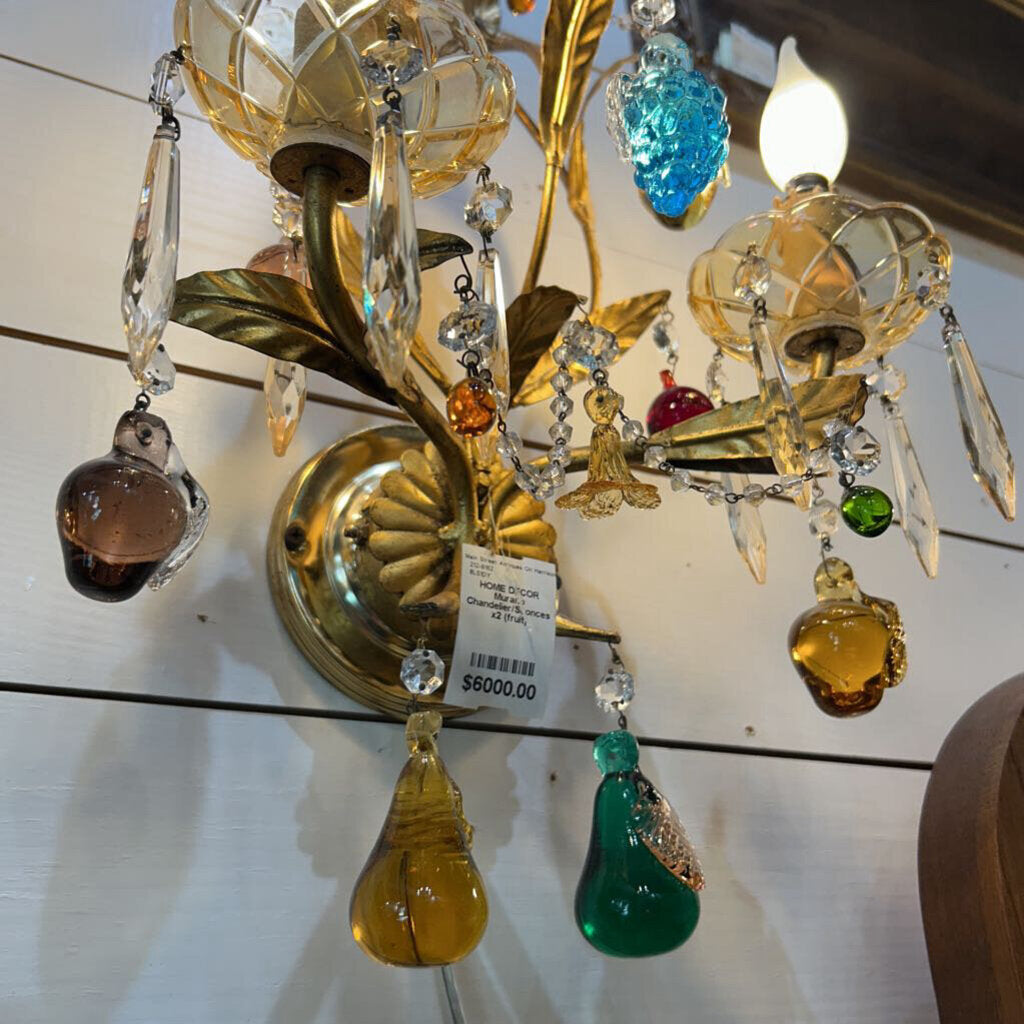 Murano Chandelier/Sconces x2 (fruit)