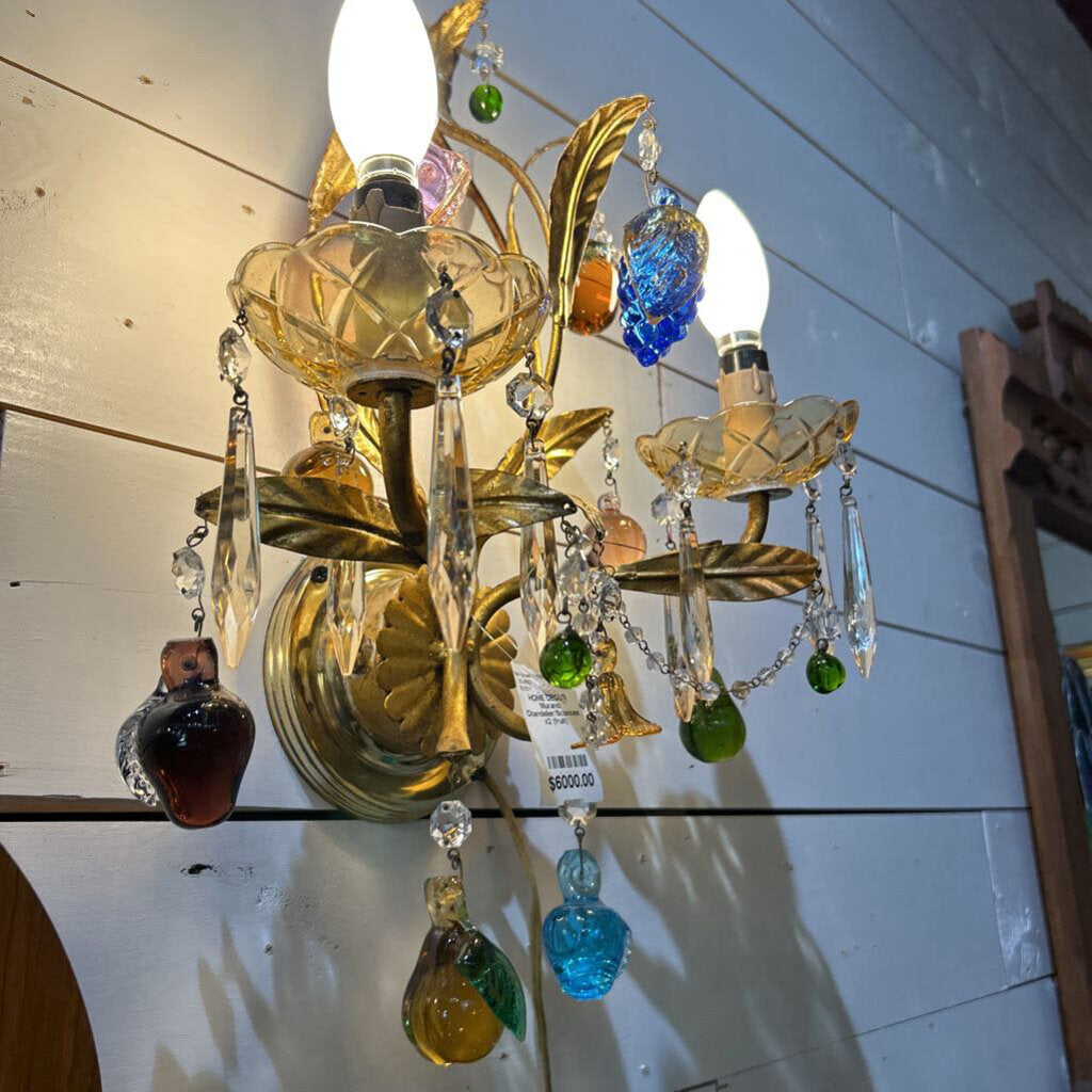 Murano Chandelier/Sconces x2 (fruit)