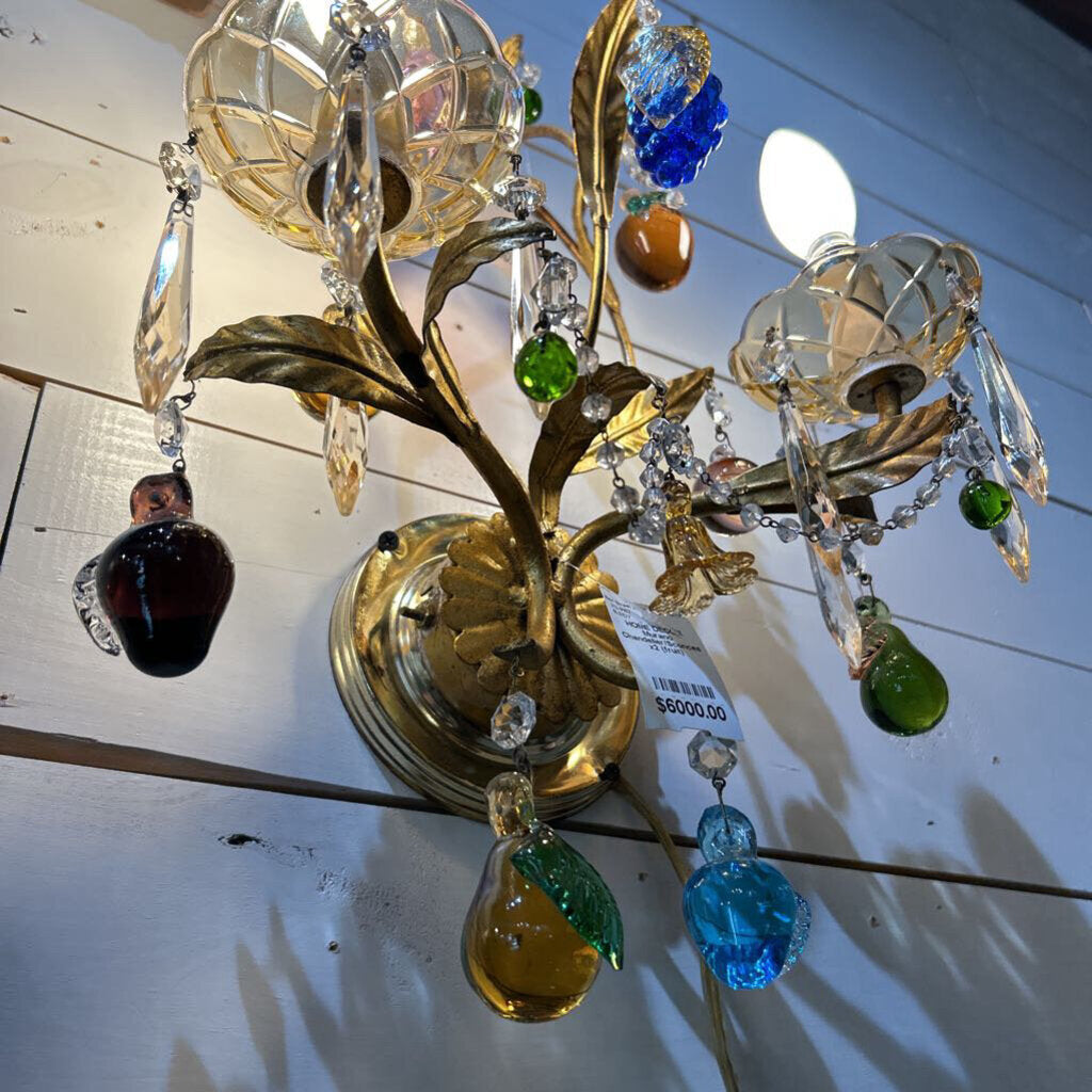 Murano Chandelier/Sconces x2 (fruit)
