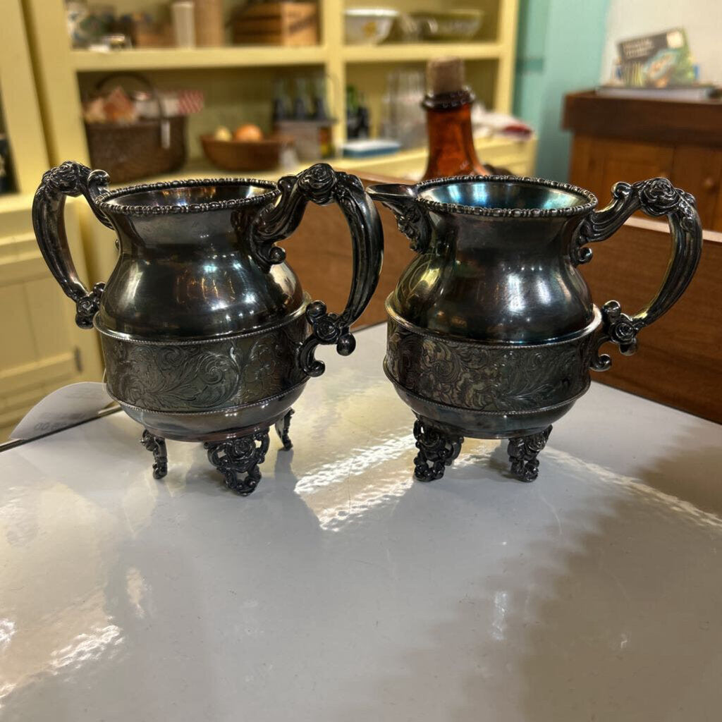 Bucks Silver co,(PLATE) Cream/Sugar