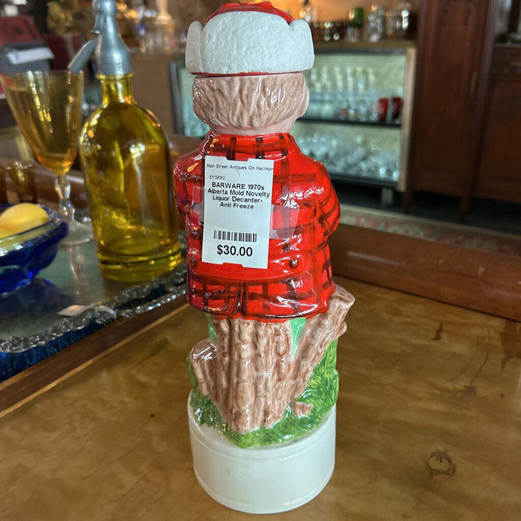 1970s Alberta Mold Novelty Liquor Decanter-Anti Freeze