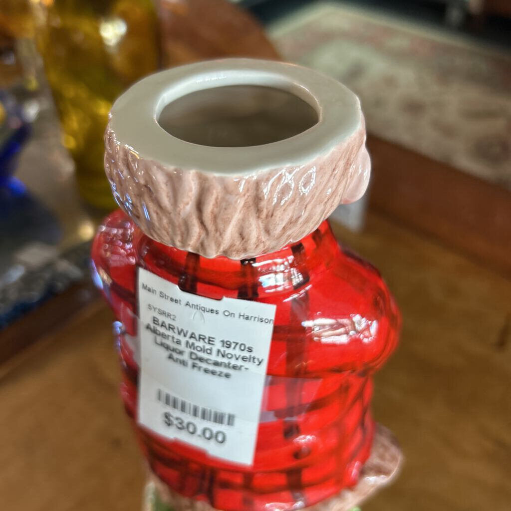 1970s Alberta Mold Novelty Liquor Decanter-Anti Freeze