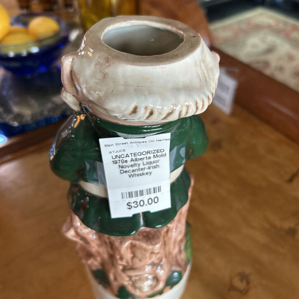 1970s Alberta Mold Novelty Liquor Decanter-Irish Whiskey