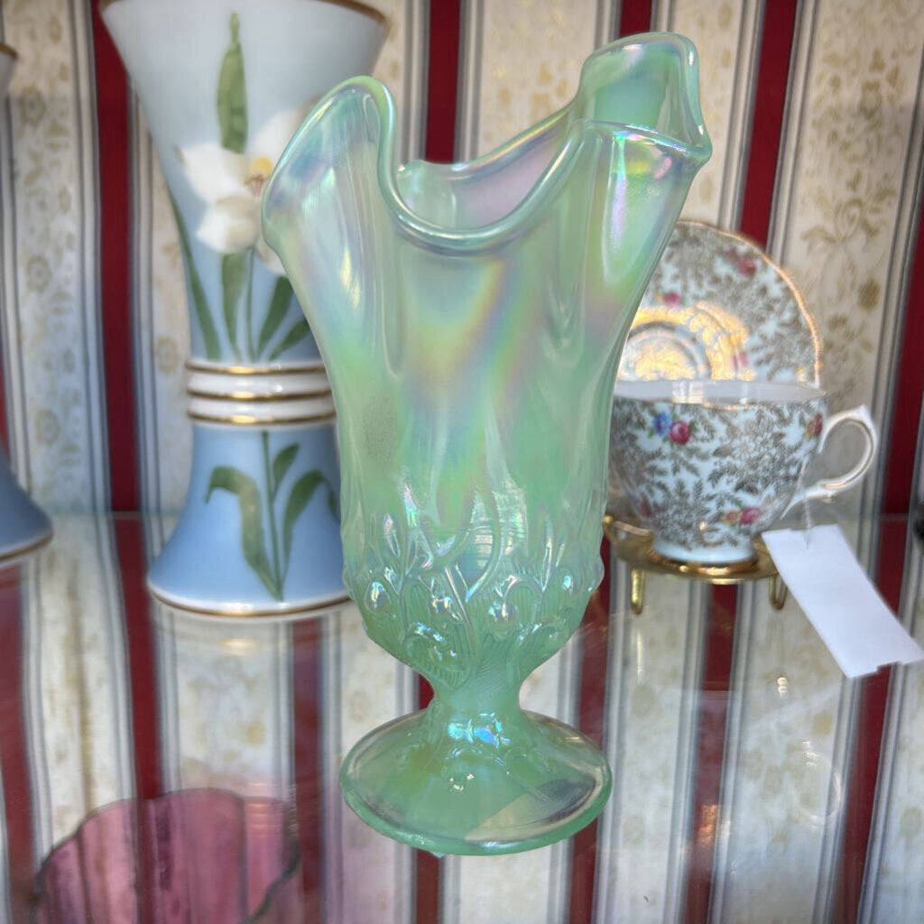 Fenton Art Glass Opalescent Pedestal Vase
