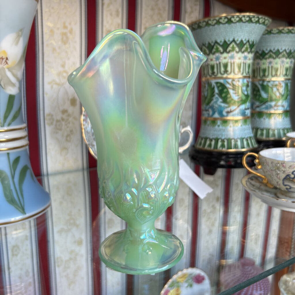 Fenton Art Glass Opalescent Pedestal Vase
