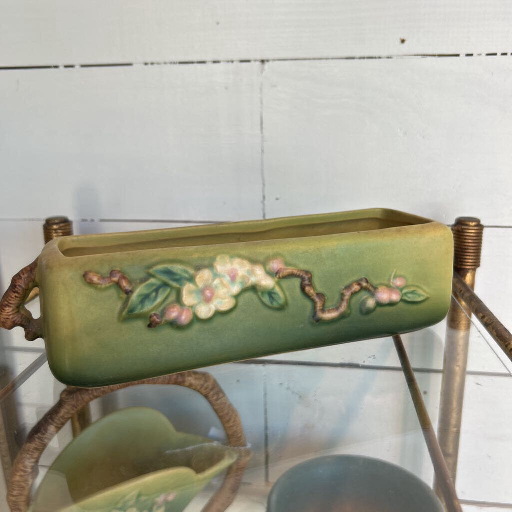 Roseville apple blossom window box planter 1940s