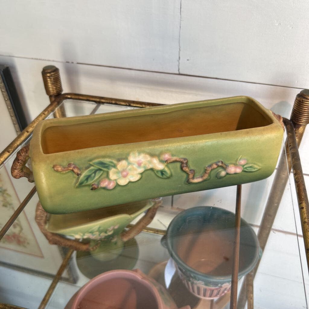 Roseville apple blossom window box planter 1940s