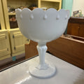 Indiana Glass Milk Glass Compote in the Tear Drop Pattern