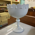 Indiana Glass Milk Glass Compote in the Tear Drop Pattern