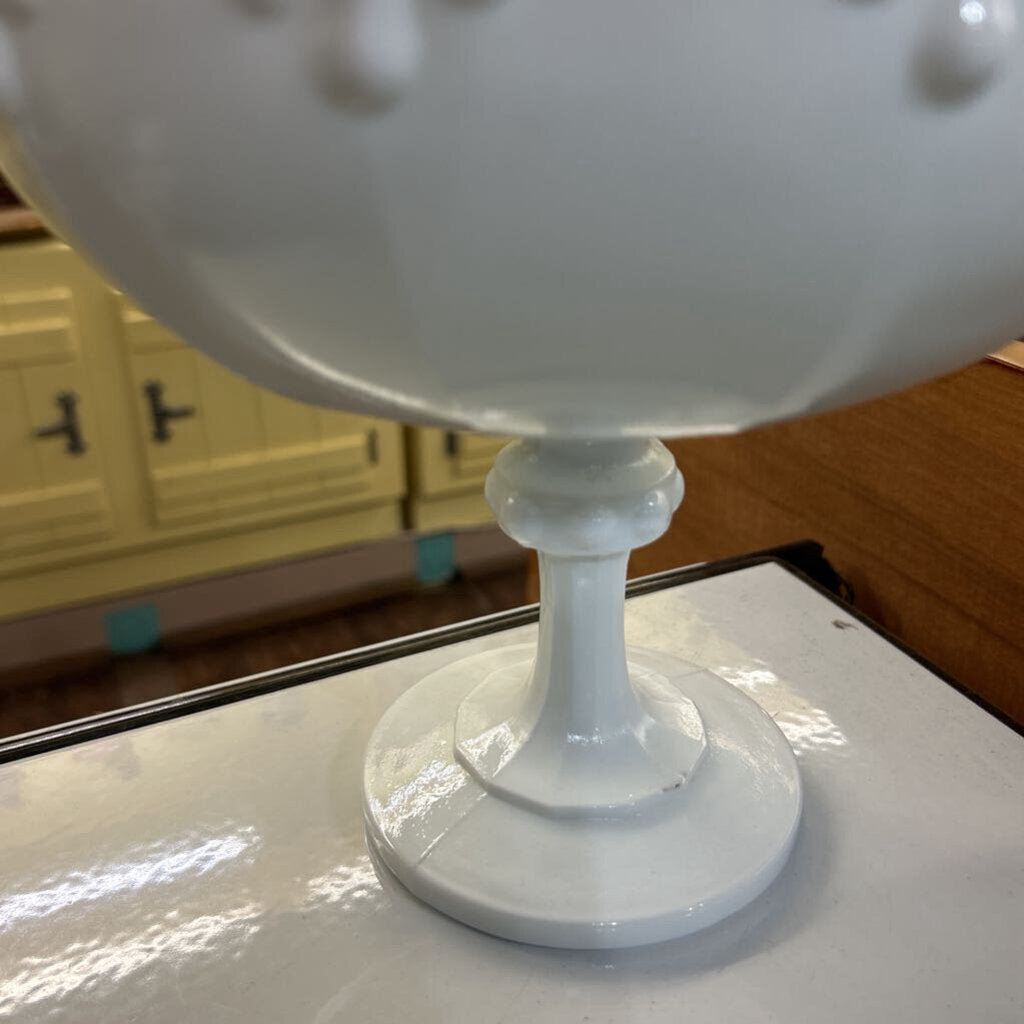 Indiana Glass Milk Glass Compote in the Tear Drop Pattern