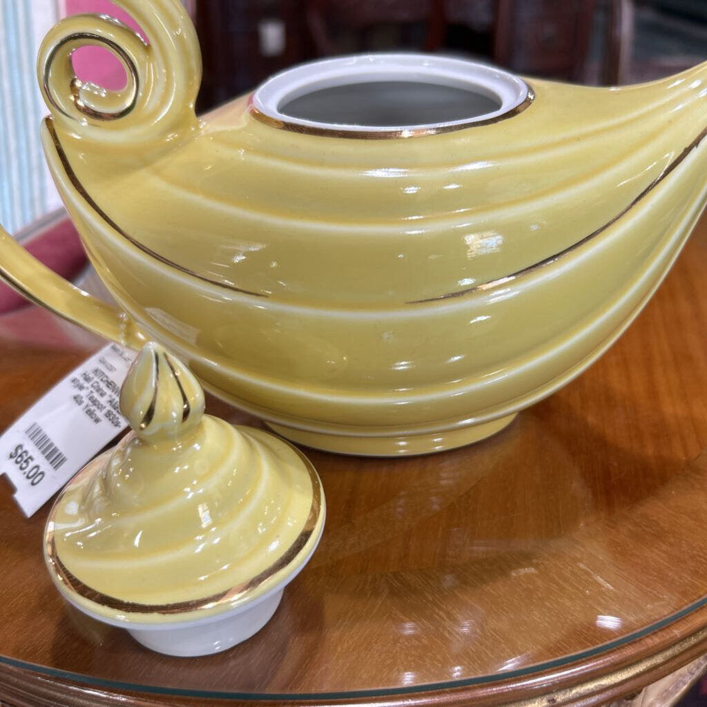 Hall China "Alladin-style" Teapot 1930s-40s Yellow