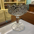 Pressed Glass Compote/Candy Dish with Silverplate