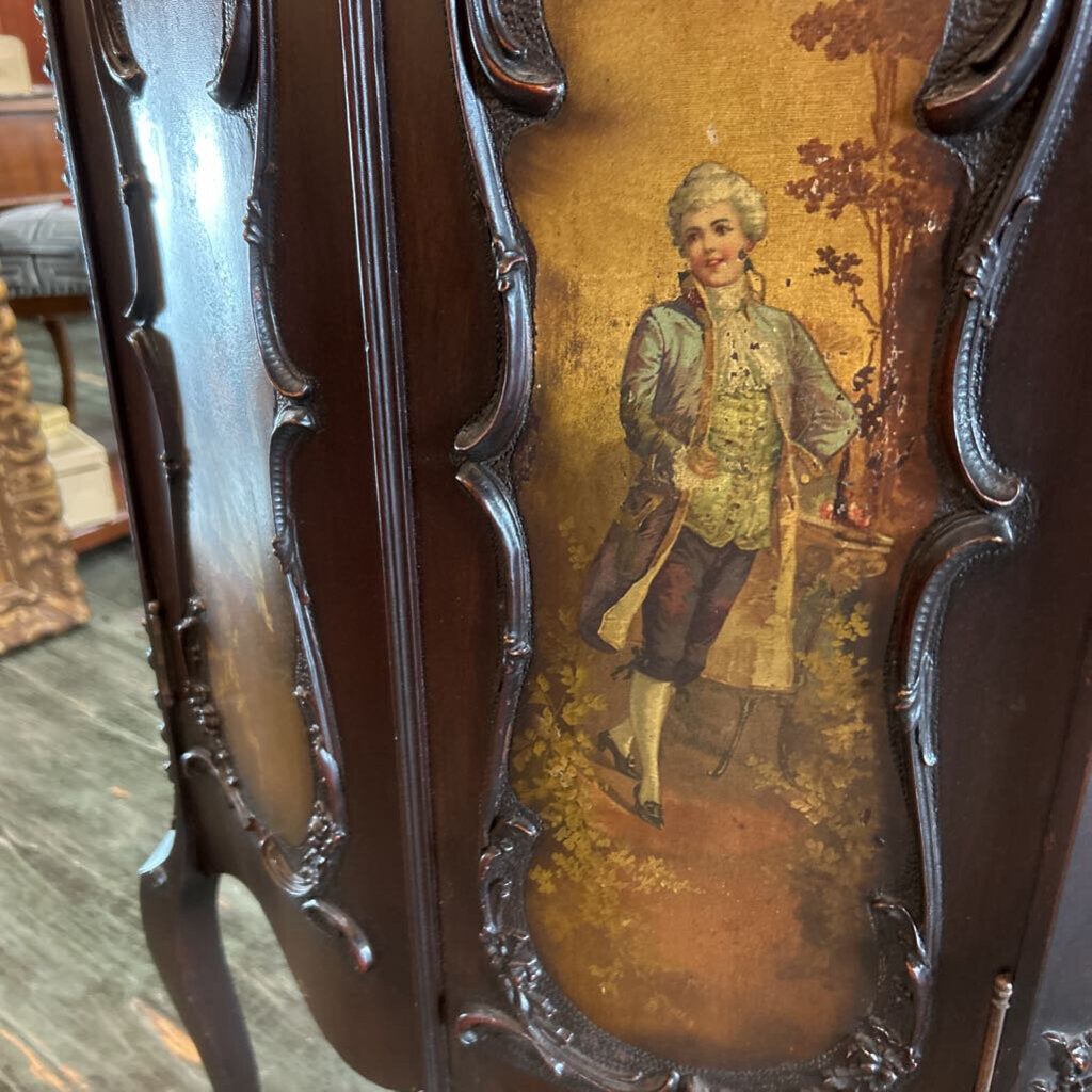 Antique Music Cabinet c.1900, Mahogany, Hand-painted