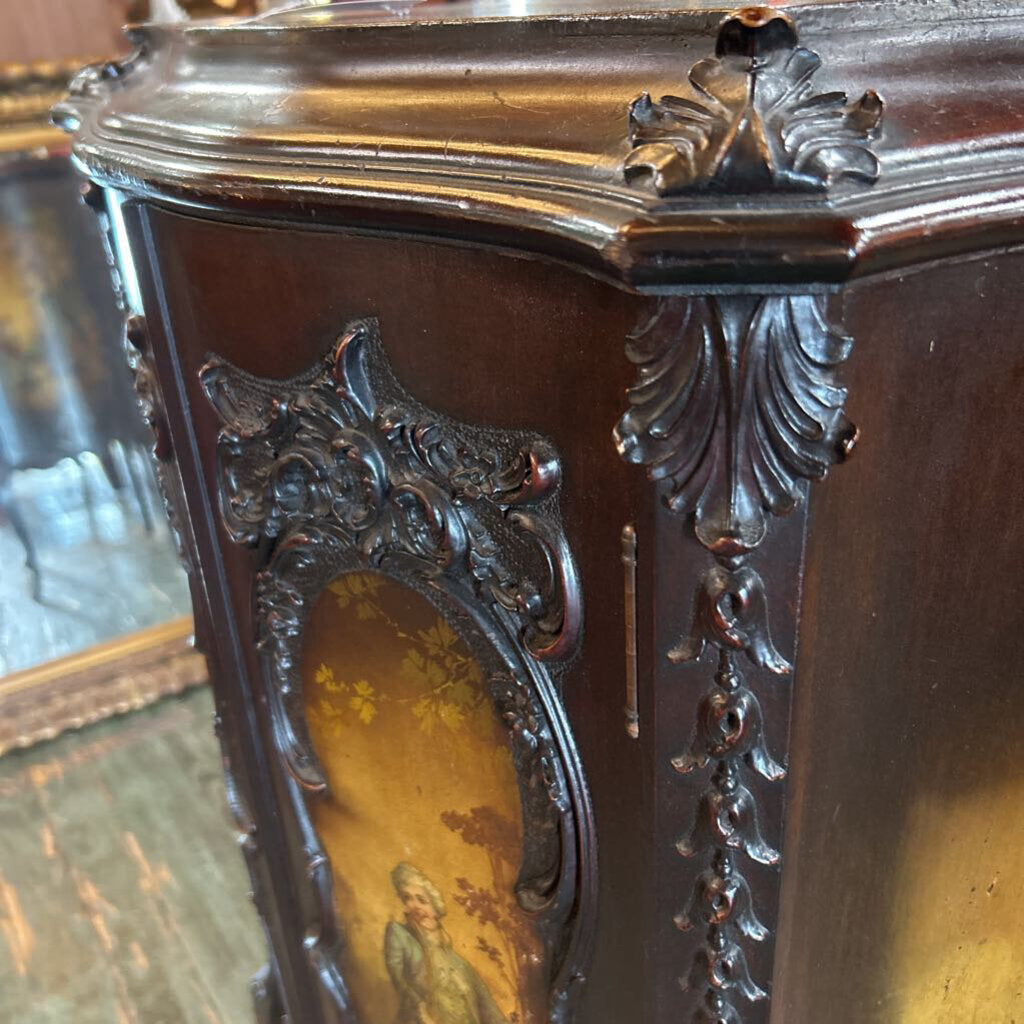 Antique Music Cabinet c.1900, Mahogany, Hand-painted