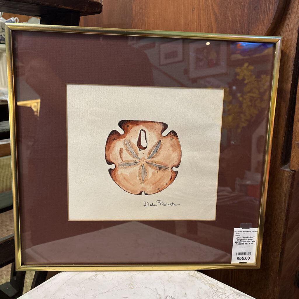 "Sand Dollar" Original Framed Watercolor by Debi Roberts