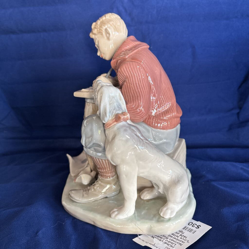 Lladro Norman Rockwell numbered edition "Love letters" model 1406 porcelain figurine