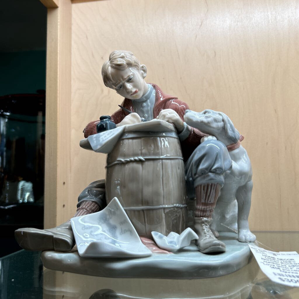 Lladro Norman Rockwell numbered edition "Love letters" model 1406 porcelain figurine
