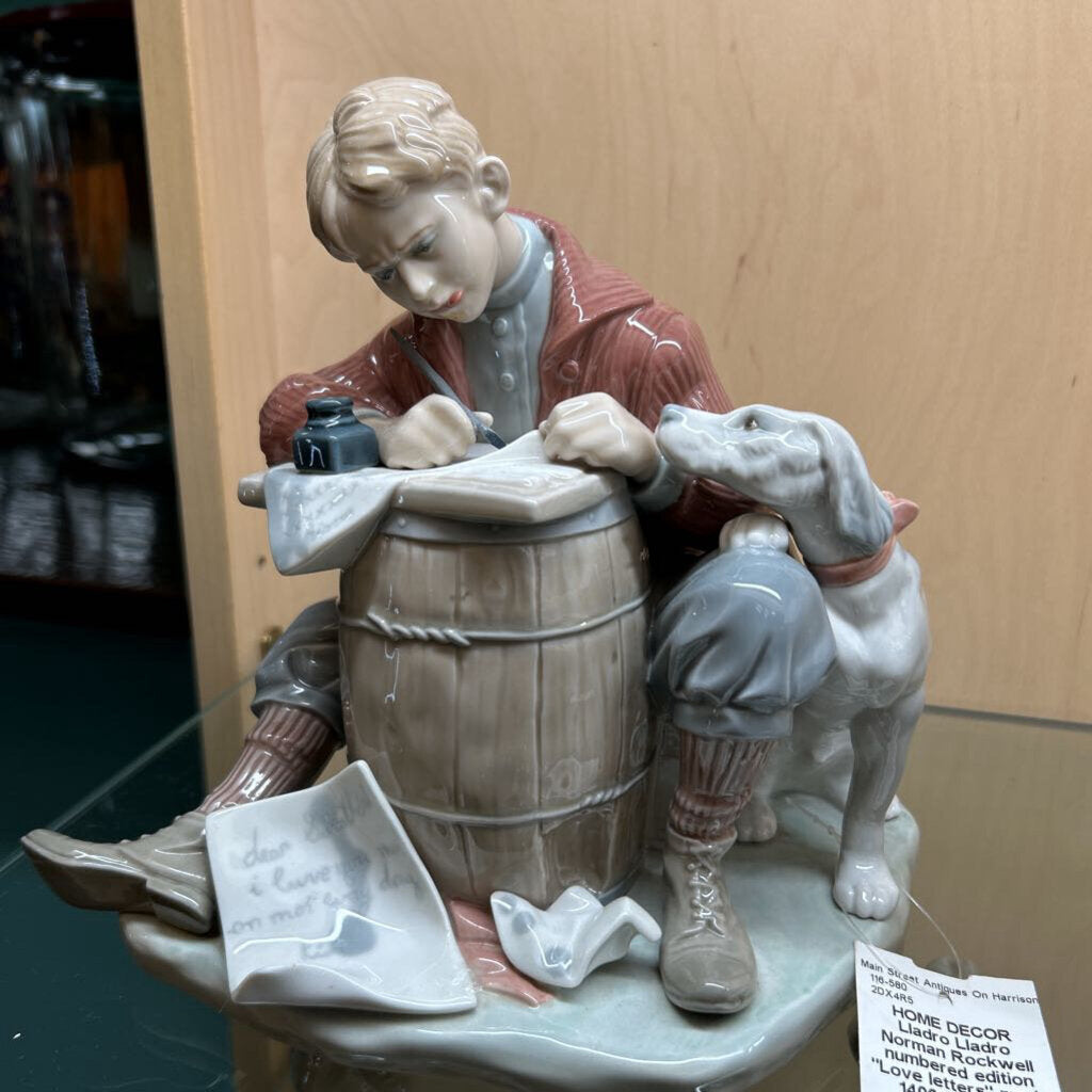 Lladro Norman Rockwell numbered edition "Love letters" model 1406 porcelain figurine