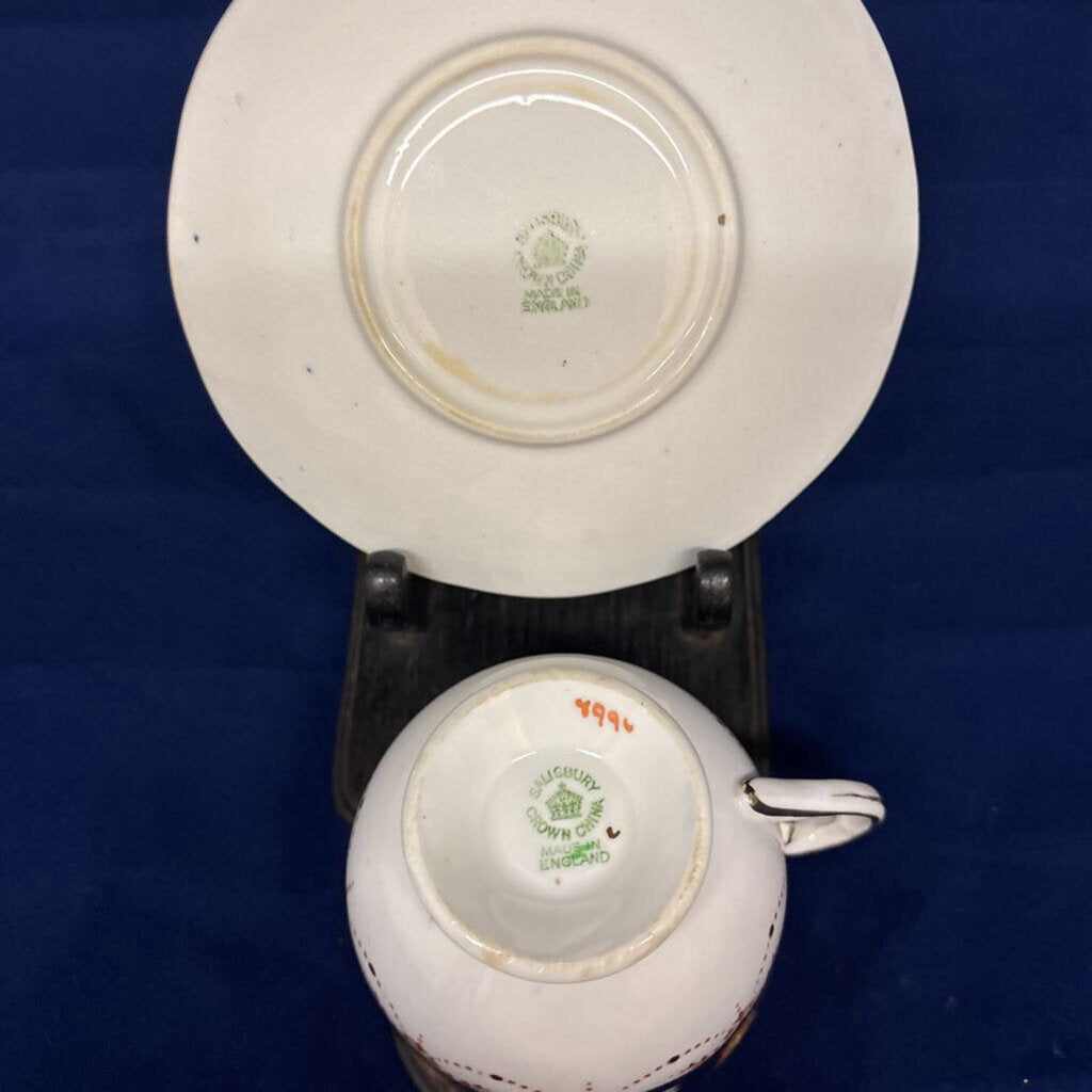 Salisbury Crown China, England, Imari Cup and Saucer; pattern numb 2348